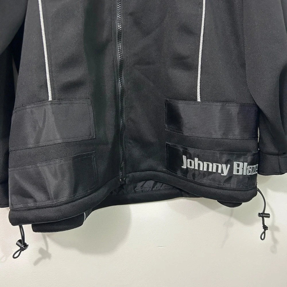 Rare Johnny Blaze Mesh‎ Jacket Black Reflective Vintage 90's Y2K Mens 2XL